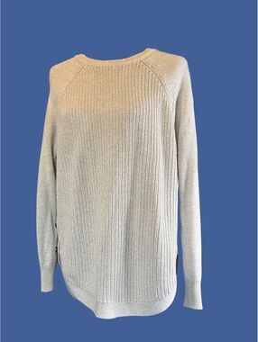 RD Style Beige Knit Sweater with Side Button Detail